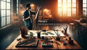 a person engaging in a creative activity, such as painting or writing