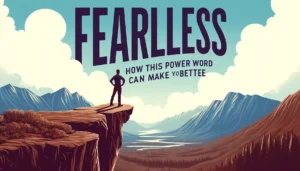 person confidently standing at the edge of a cliff overlooking a vast landscape