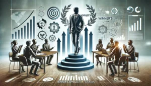 A professional setting with a person leading a team meeting, showcasing leadership and teamwork