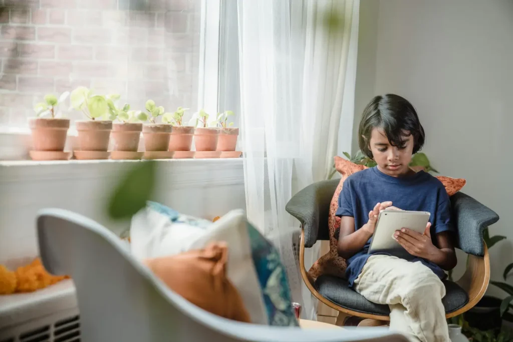 Child using imagination on paper