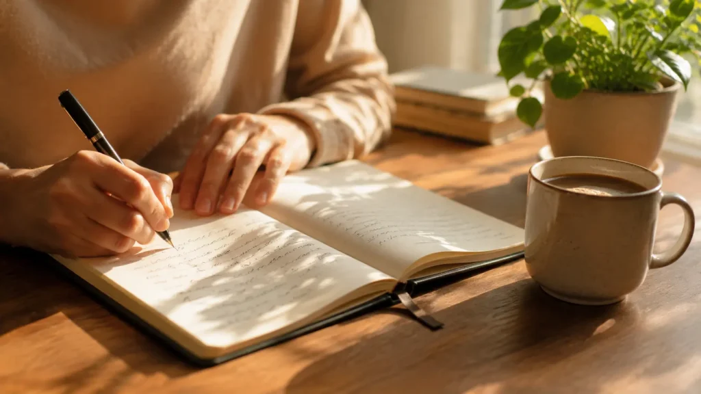 Writing daily affirmations to build positive beliefs